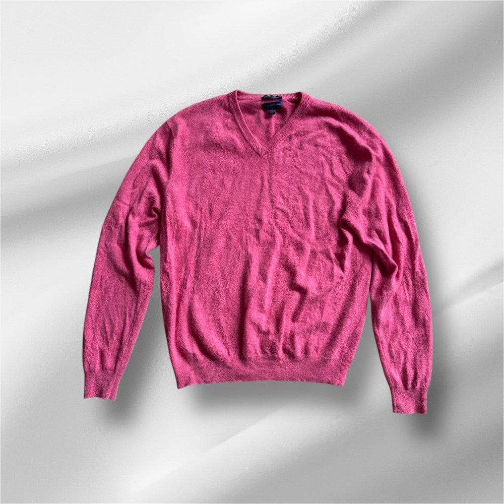 Men's cashmere red/pink V-Neck Sweater